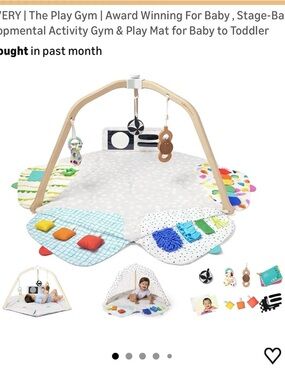 Wooden Arch Baby Activity Play Mat with Multicolor Sensory Petals